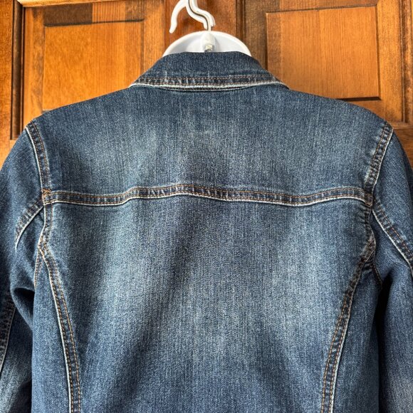Style & Co Button Close Denim Jacket Petite Medium - Picture 13 of 16